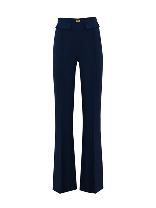 Pantaloni in crepe con placca logo Oltremare Elisabetta Franchi | PA07851E2DC8